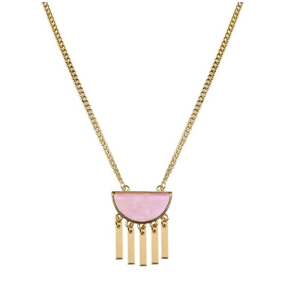 RETAIL $40 Kinsley Armelle Ballet Rose Quartz 18K Gold Ion Plated! Necklace*18" - Picture 1 of 3